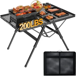 US 3 FT Folding Grill Table, Portable Camping Table for Outside, Picnic, BBQ Table