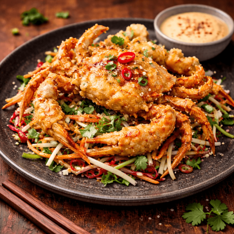 Tempura Soft-shell Crab with Asian Slaw