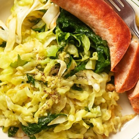 Crispy Sausages and Greens