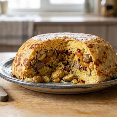 Shah Plov – Azerbaijani Crown Pilaf Baked in Lavash