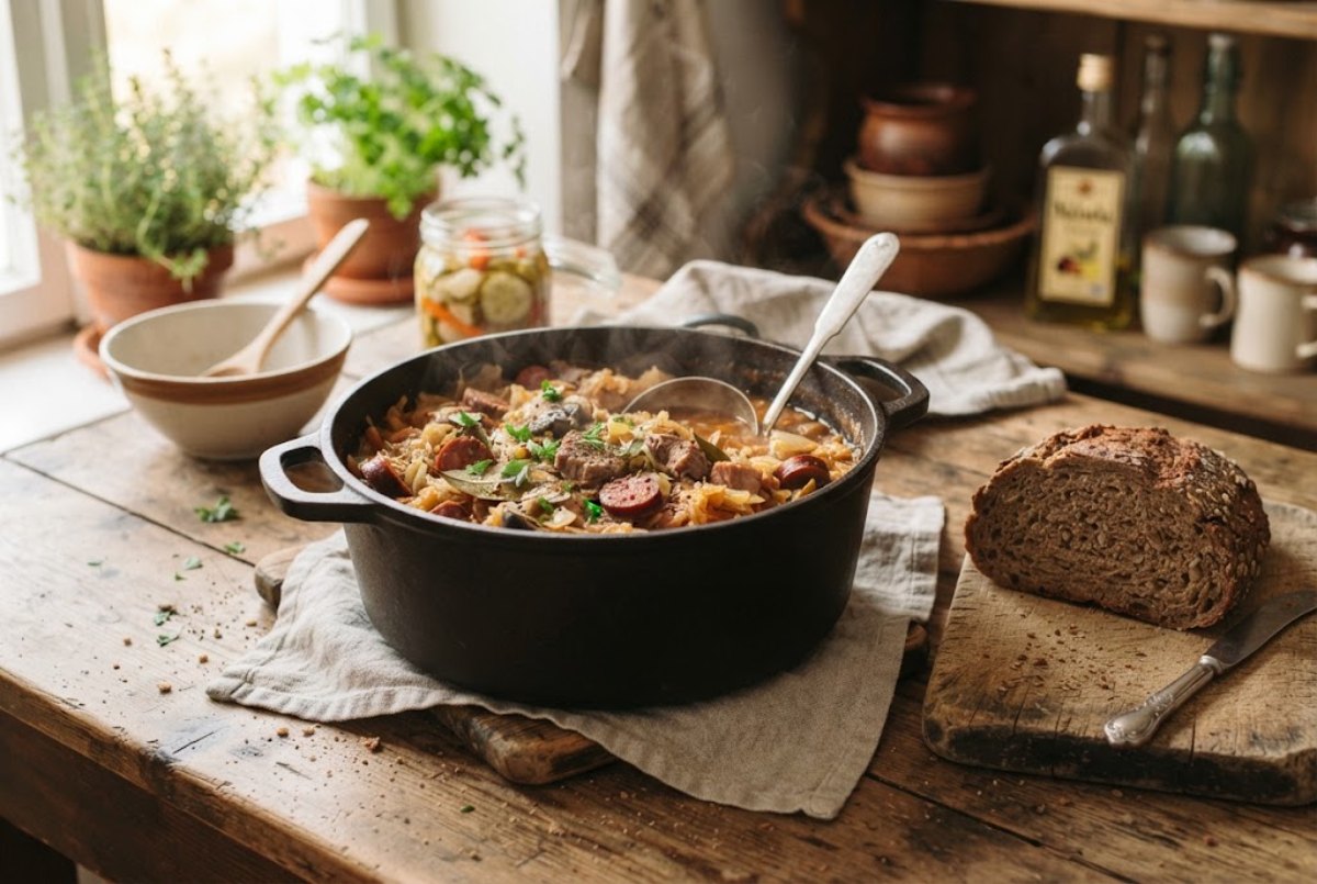 Bigos – Polish Hunter's Stew with Sauerkraut and Sausage