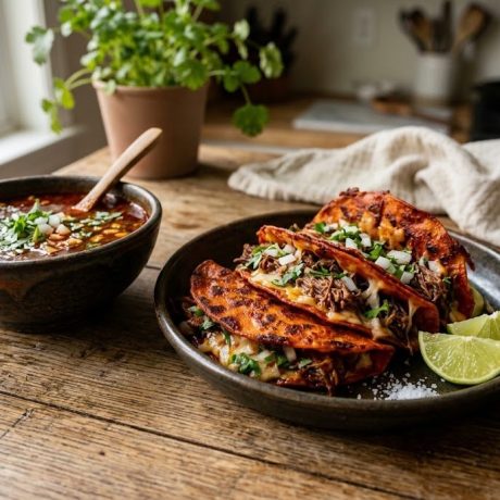 Birria Tacos – Mexican Braised Beef Tacos with Consommé