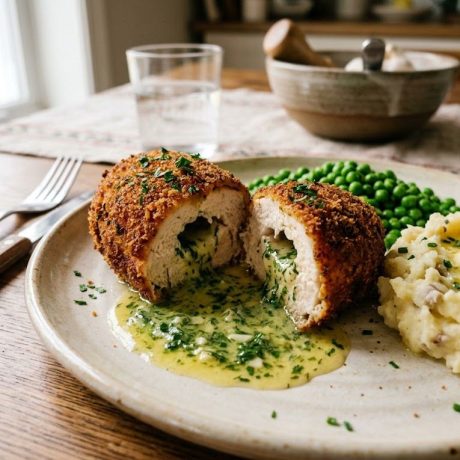 Chicken Kiev – Crispy Chicken with Garlic Herb Butter