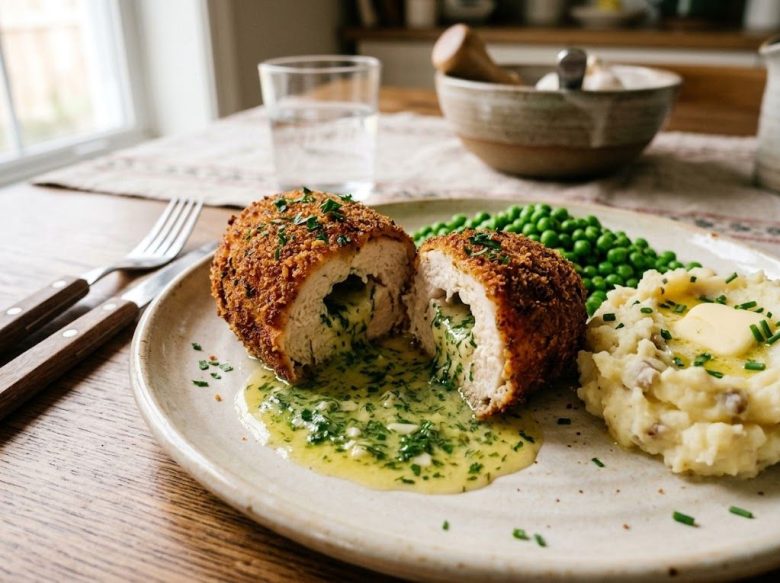 Chicken Kiev – Crispy Chicken with Garlic Herb Butter