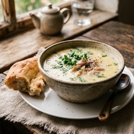 Chikhirtma – Georgian Chicken Soup with Egg and Herbs