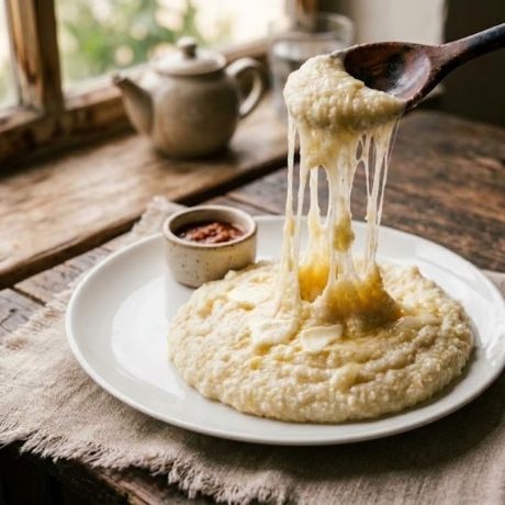 Elarji – Cheesy Georgian Cornmeal with Sulguni