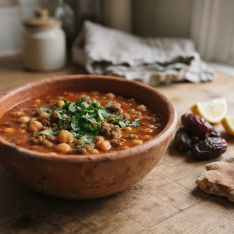Harira – Moroccan Tomato, Lentil and Chickpea Soup
