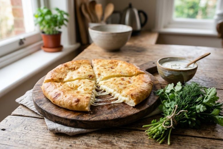 Imeruli Khachapuri – Round Georgian Cheese Bread