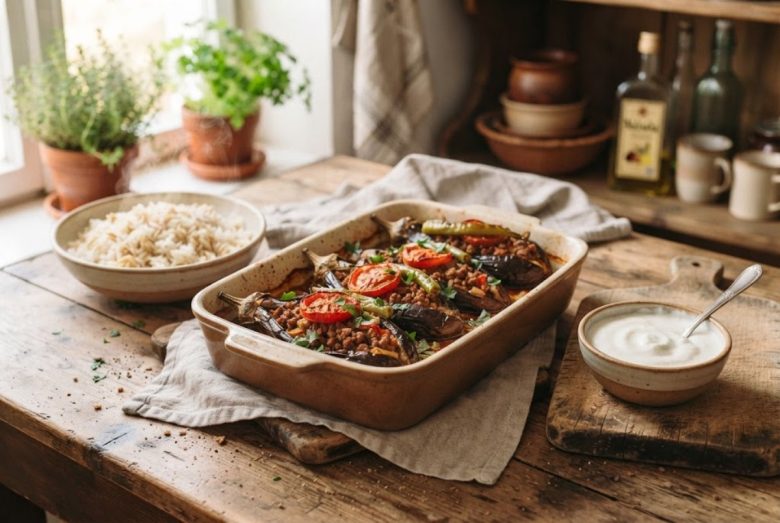 Karnıyarık – Turkish Stuffed Eggplant with Minced Meat