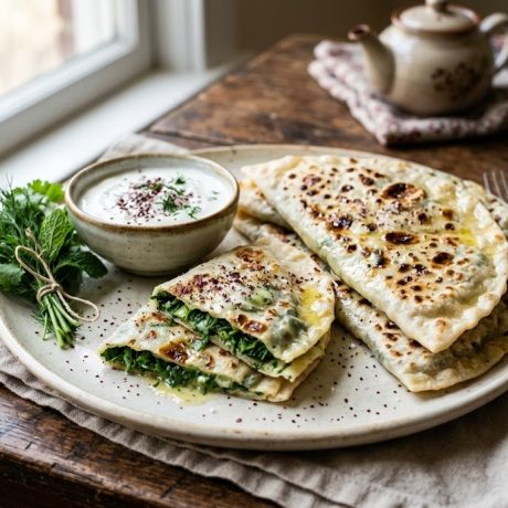 Kutab (Qutab) – Azerbaijani Herb-Stuffed Flatbread