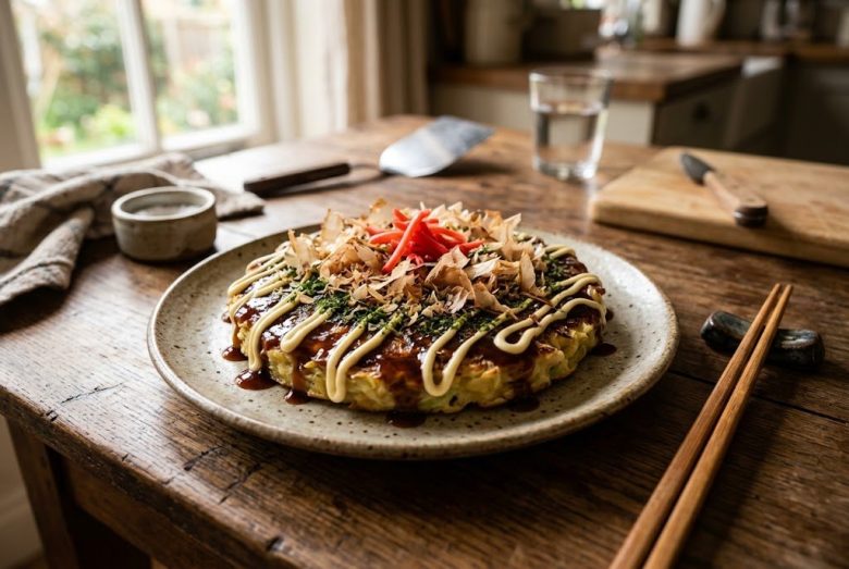 Okonomiyaki – Japanese Savory Cabbage Pancake