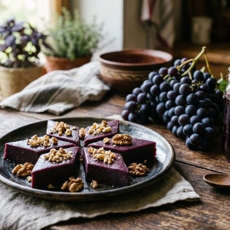 Pelamushi – Georgian Grape Pudding with Walnuts