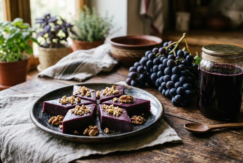 Pelamushi – Georgian Grape Pudding with Walnuts