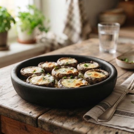 Soko Ketsze – Georgian Mushrooms Baked with Sulguni Cheese