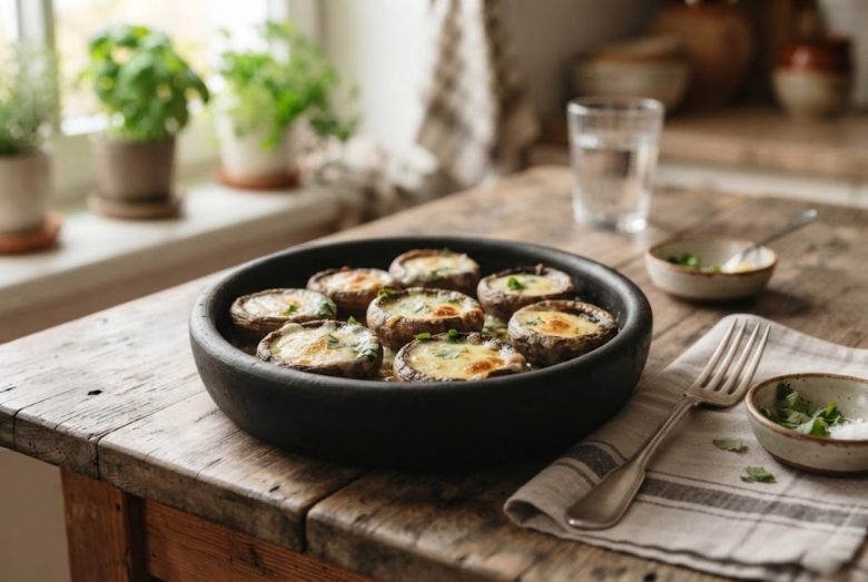 Soko Ketsze – Georgian Mushrooms Baked with Sulguni Cheese