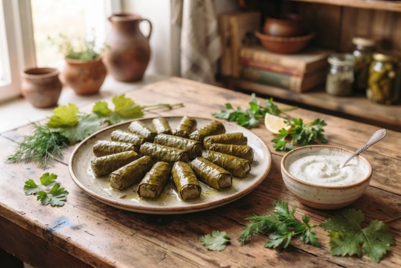 Tolma – Georgian Stuffed Grape Leaves with Meat and Herbs