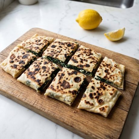 Gözleme – Turkish Stuffed Flatbread with Spinach & Feta